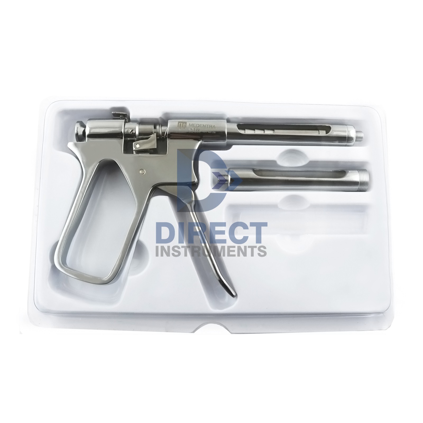 Dental Intraligamental Syringe Gun-Style Anesthetic 1.8ML Silver With Threads SS
