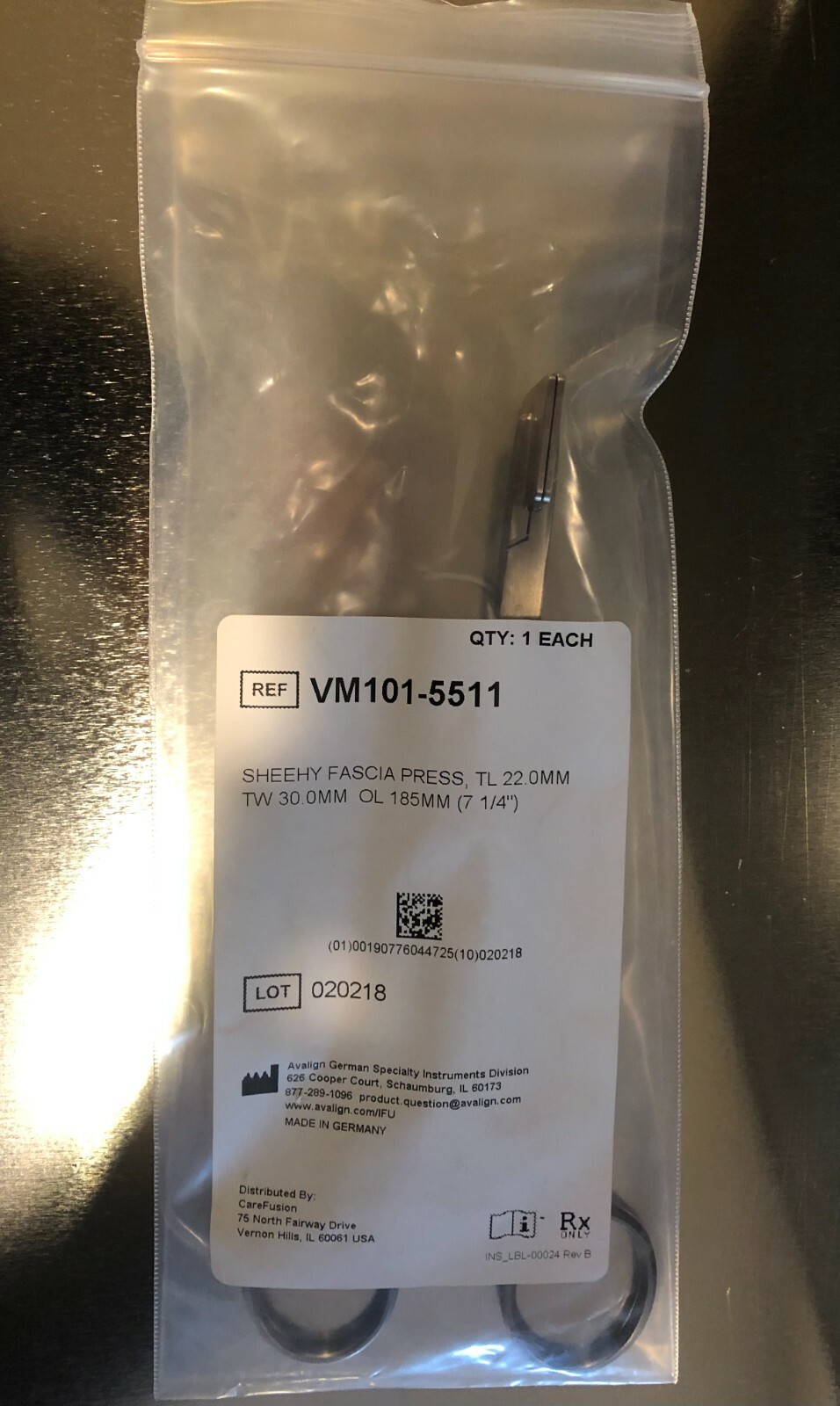 NEW – V. Mueller Sheehy Fascia Press VM101-5511, 7-1/4”