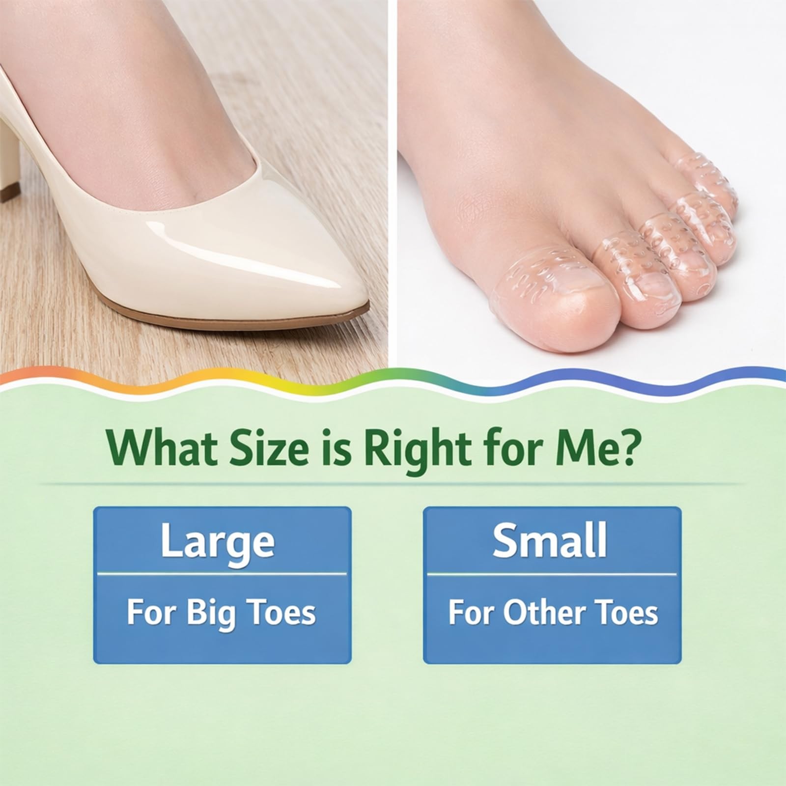 NOVAHAUS 30PCS Silicone Anti-Friction Dual Siz Bunion Pads, Clear Toe Covers