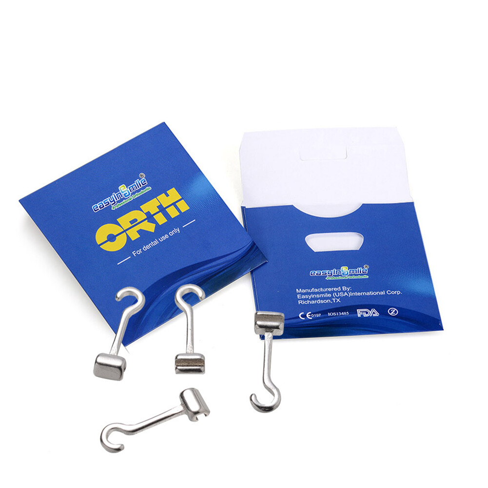 Dental Ortho Crimpable Hook Orthodontic Open Surgical Long Hook Right/Left 10Pcs
