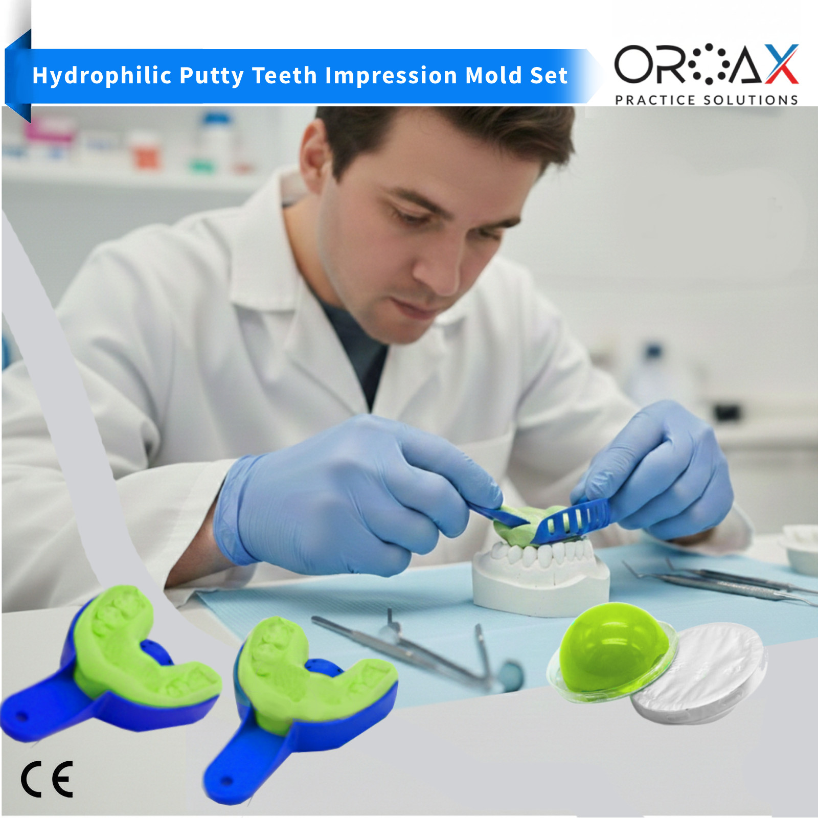 Dental Impression Kit – Hydrophilic Firmer Putty & Trays – Teeth Retainer Mold