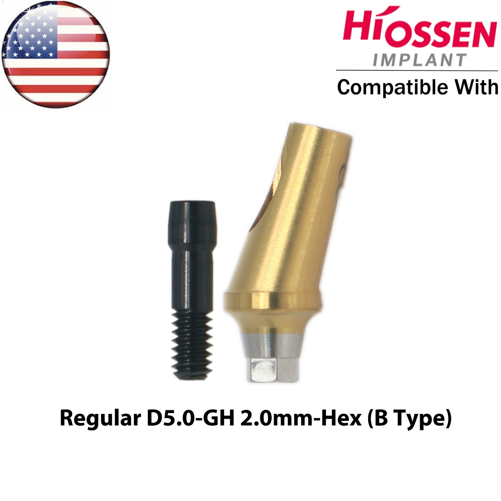 US Dental 17° Angled Anatomic Abutment For Hiossen Osstem Mini/Regular Platform
