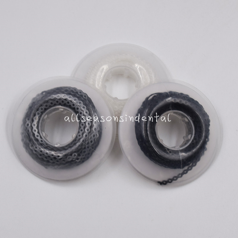 Dental Orthodontic Elastic Power Chain Long/Short/Continuous Gray Black Clear