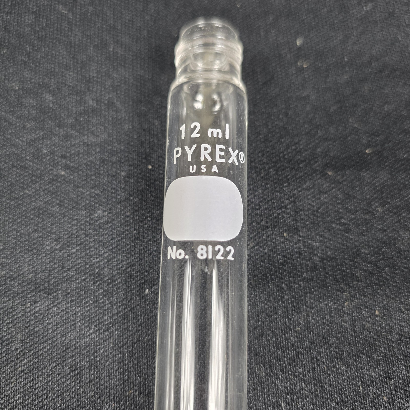 PYREX 12ml Glass Centrifuge Tubes No. 8122 Conical Bottom Screw Cap Lab 12 Pack