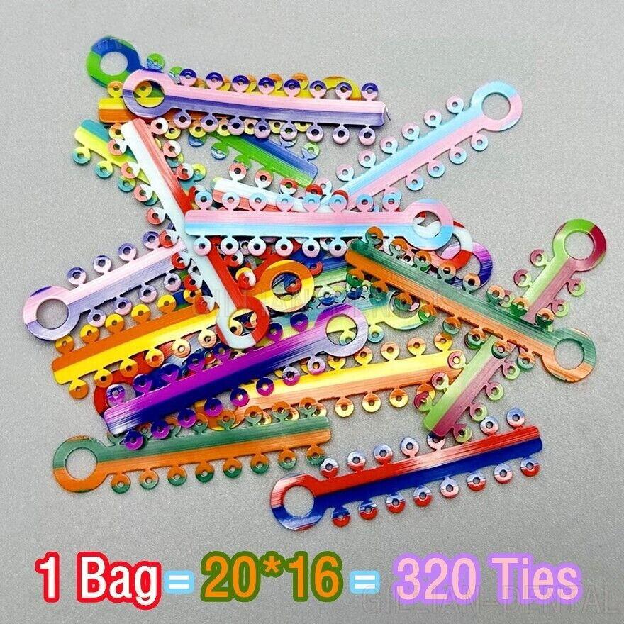 2 Sizes Dental Orthodontic Ligature Ties Elastic Rubber Band Brace Mixed Color