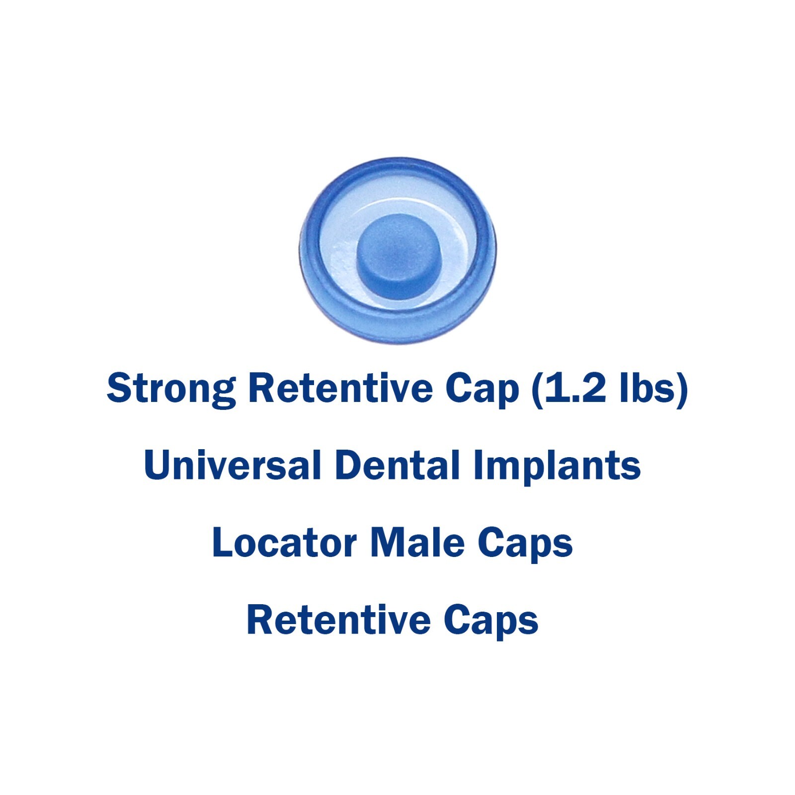US Dental Universal Overdenture Retention Implant Caps 1.2Lbs Blue