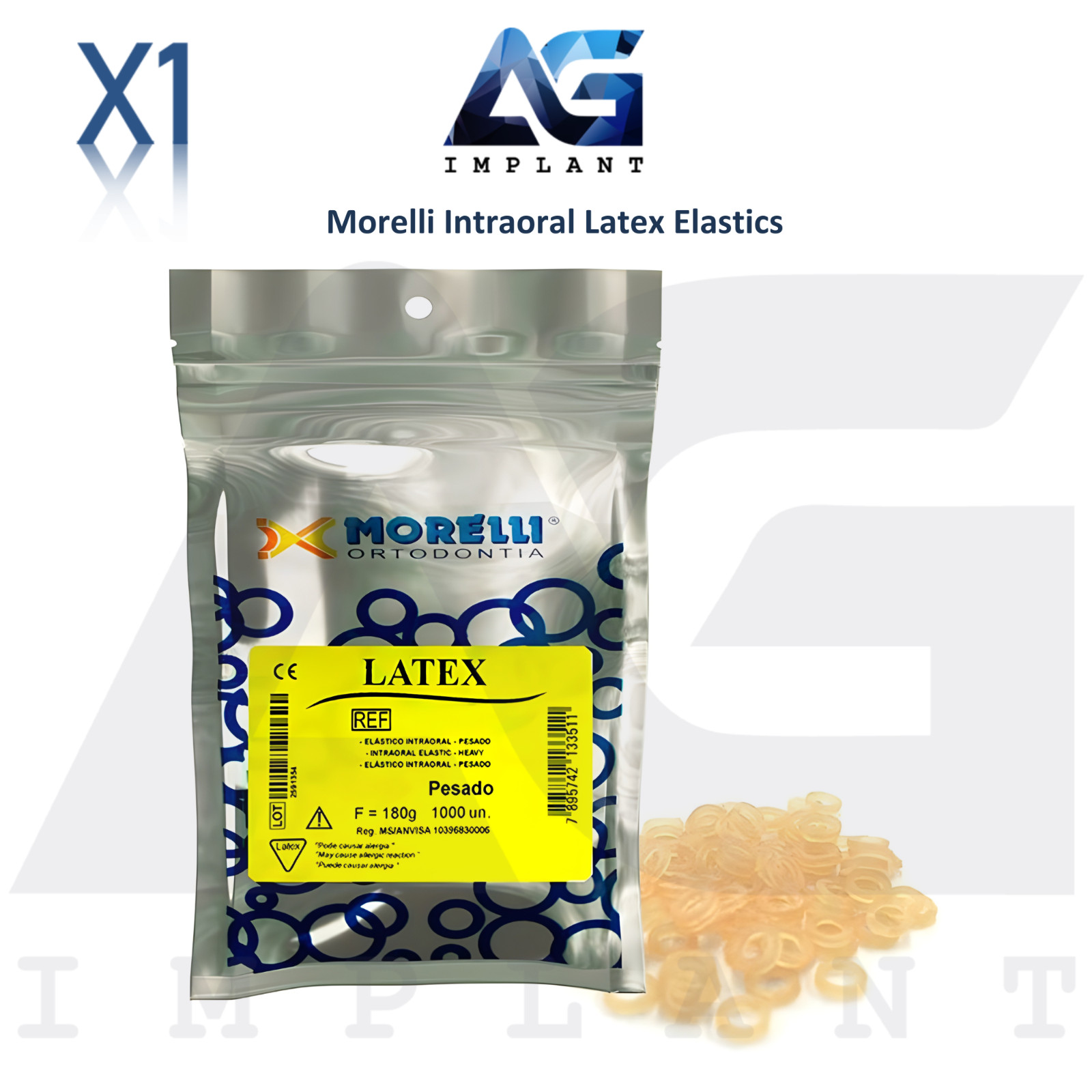 Dental Intraoral Latex Elastics Band Transparent 1000pcs Ortho Treatment Lab