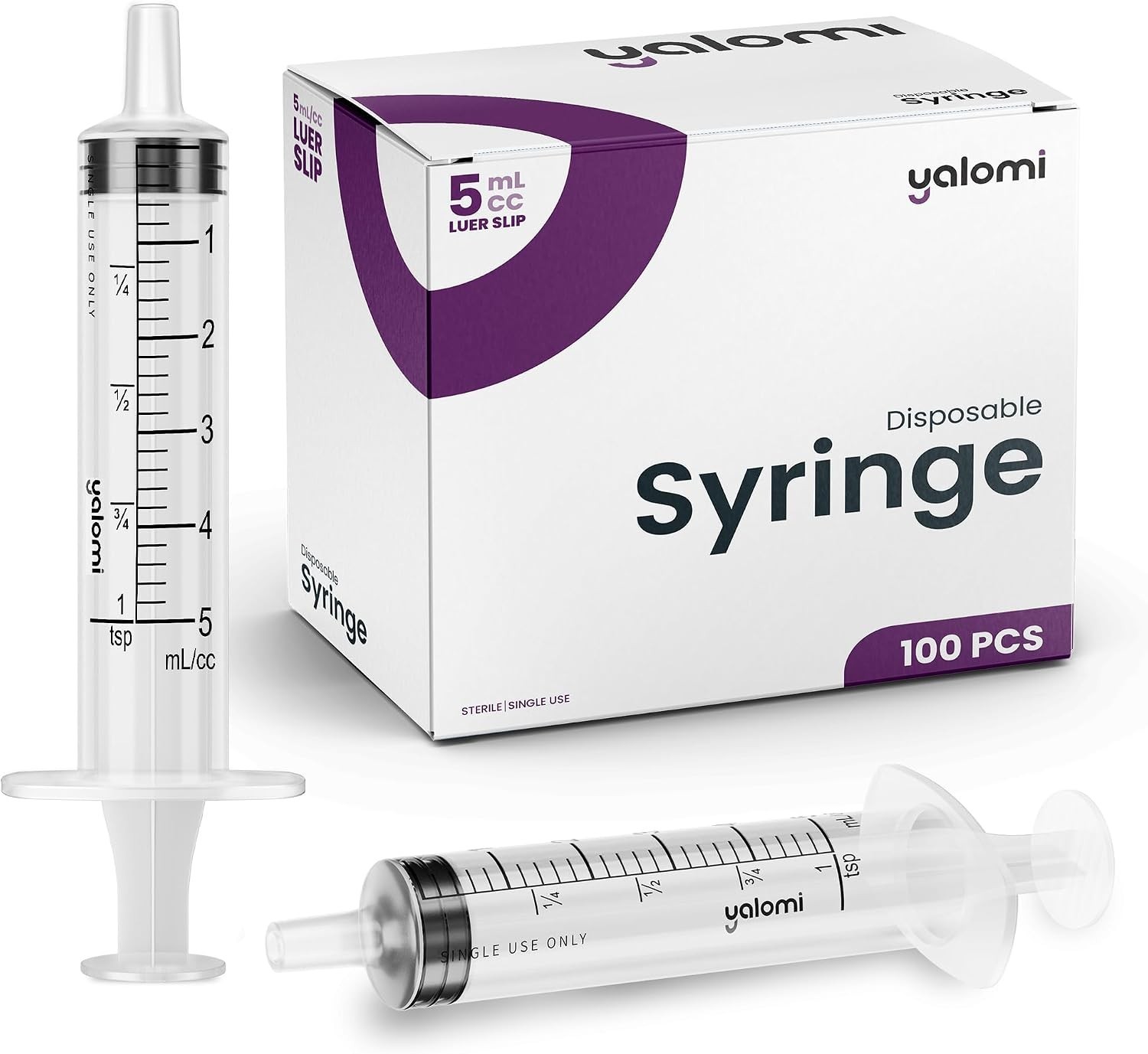 Bulk Case of 600 Sterile 5mL Luer Slip Syringes – Precision & Reliability