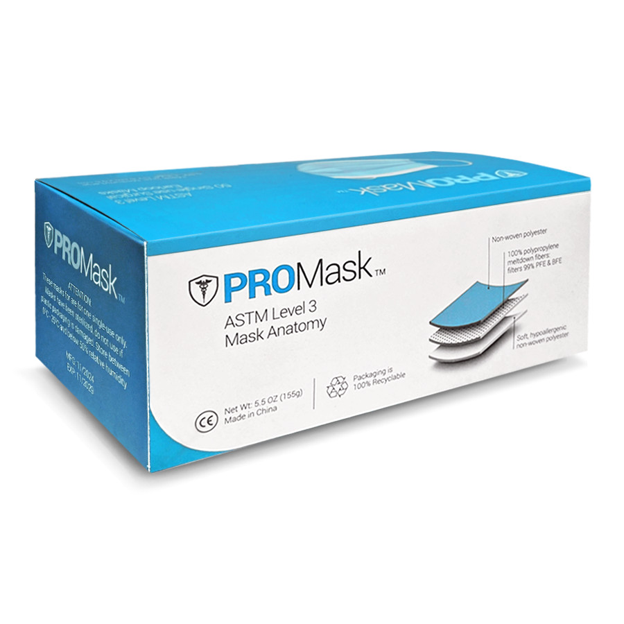 10/50/100 PROMask Disposable Face Masks Medical Surgical Dental 3-Ply Earloop