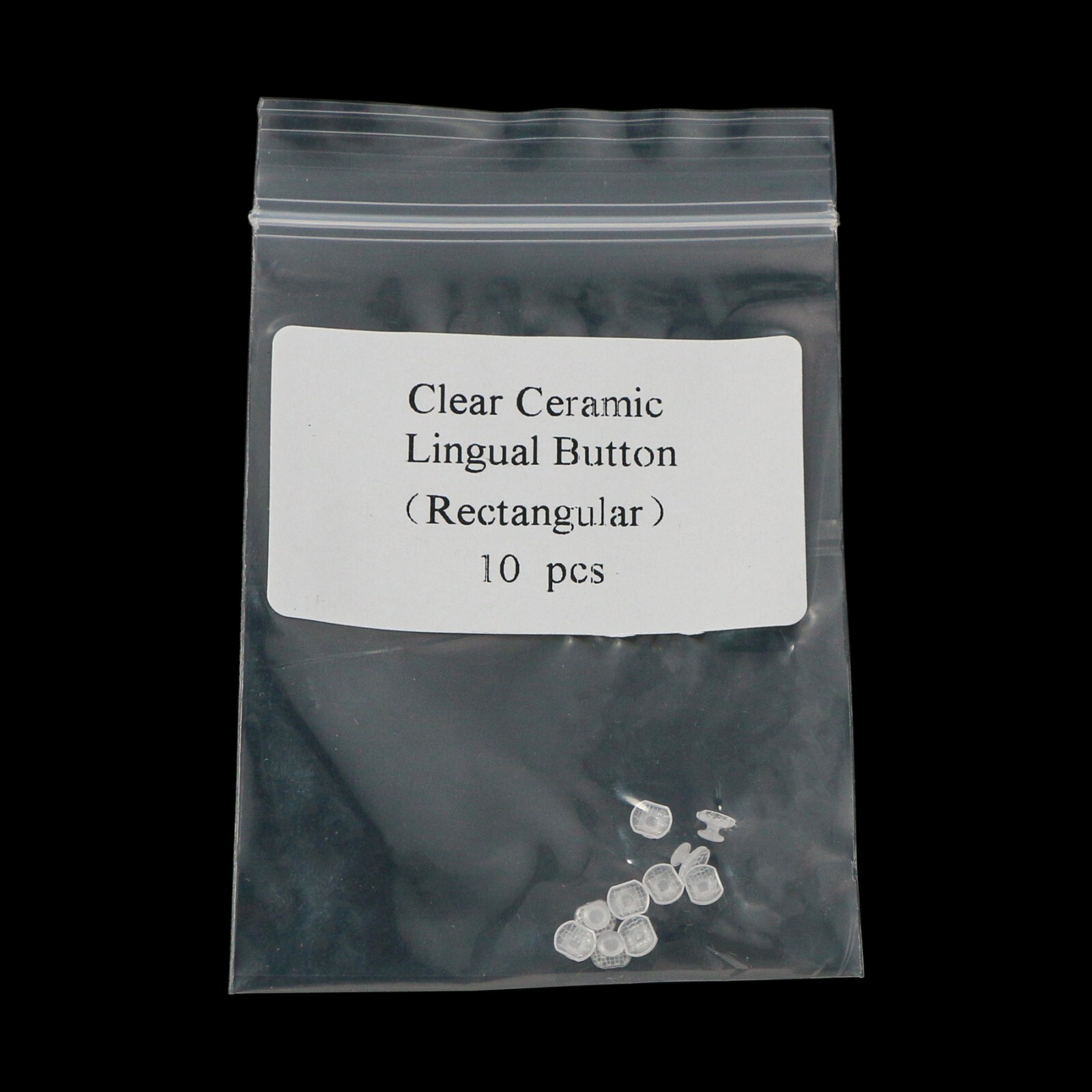 Dental Orthodontic Bondable Clear Ceramic Lingual Button Round/Rectangular Bases