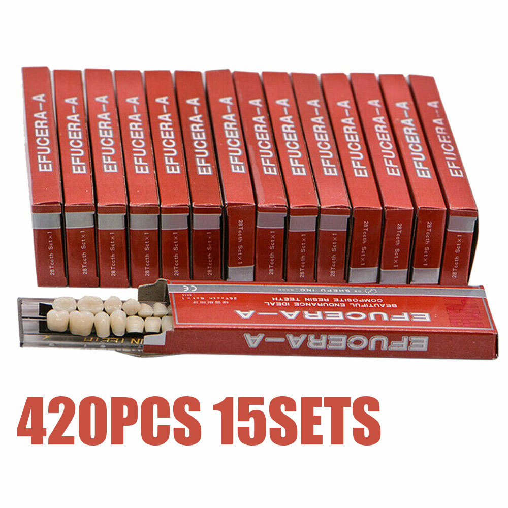 15 Sets Denture 23# Shade A2 Acrylic Resin Full Set Teeth Upper Lower Dental US