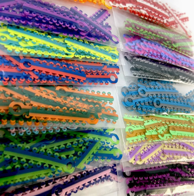 Dental Orthodontic Ligature Ties Elastic Rubber Bands Single/Double Colors USA