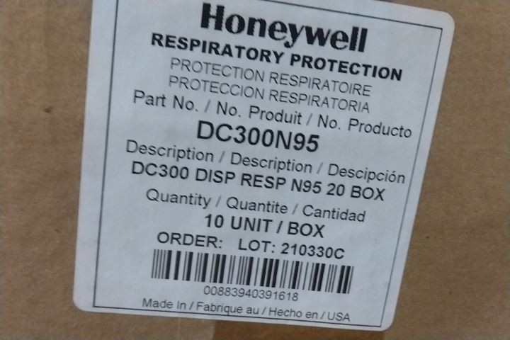 Honeywell DC300N95 24 Cases (200/Case) Universal Size Disposable Respirator
