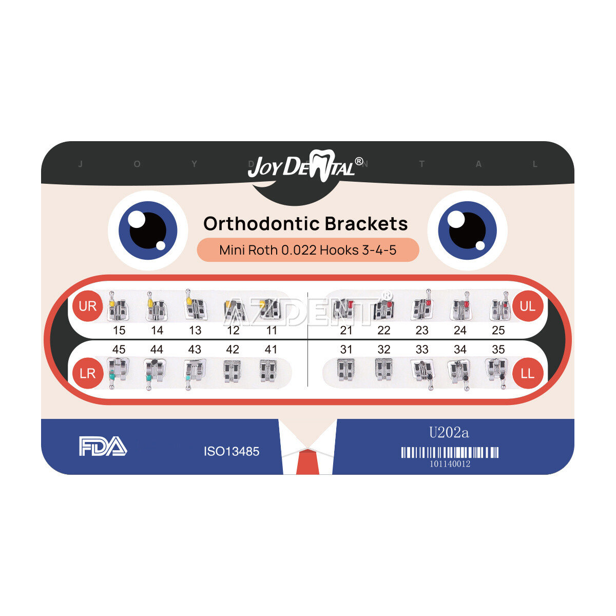 1 Pack Dental Orthodontic Brackets Braces Mini Roth.022″ Hooks 3-4-5