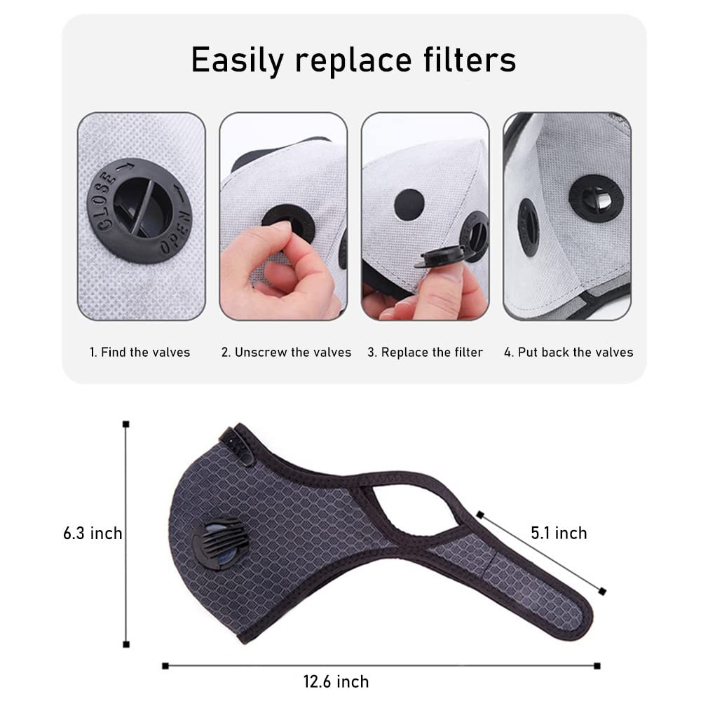 Dust Face Mask Anti-Fog Outdoor Cool Sports Mask Reusable Face Protection (Wine)