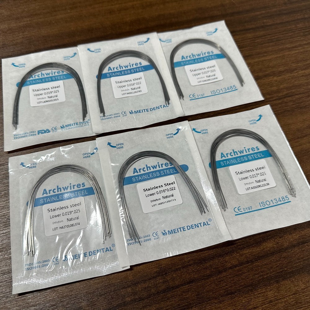 100Pc Dental Ortho S.S Arch Wire Round Rectangular Stainless Steel Wires Natural