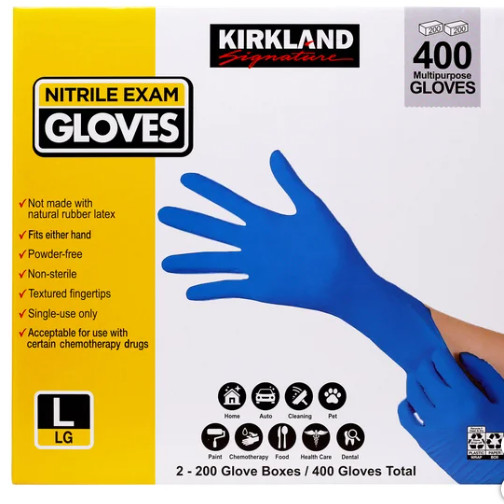 Kirkland Signature Nitrile Exam Gloves, 400 Count