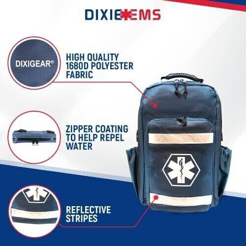 Dixie Ems Ultimate Pro Trauma O2 Backpack with Modular Pouch Design Oxygen Gear