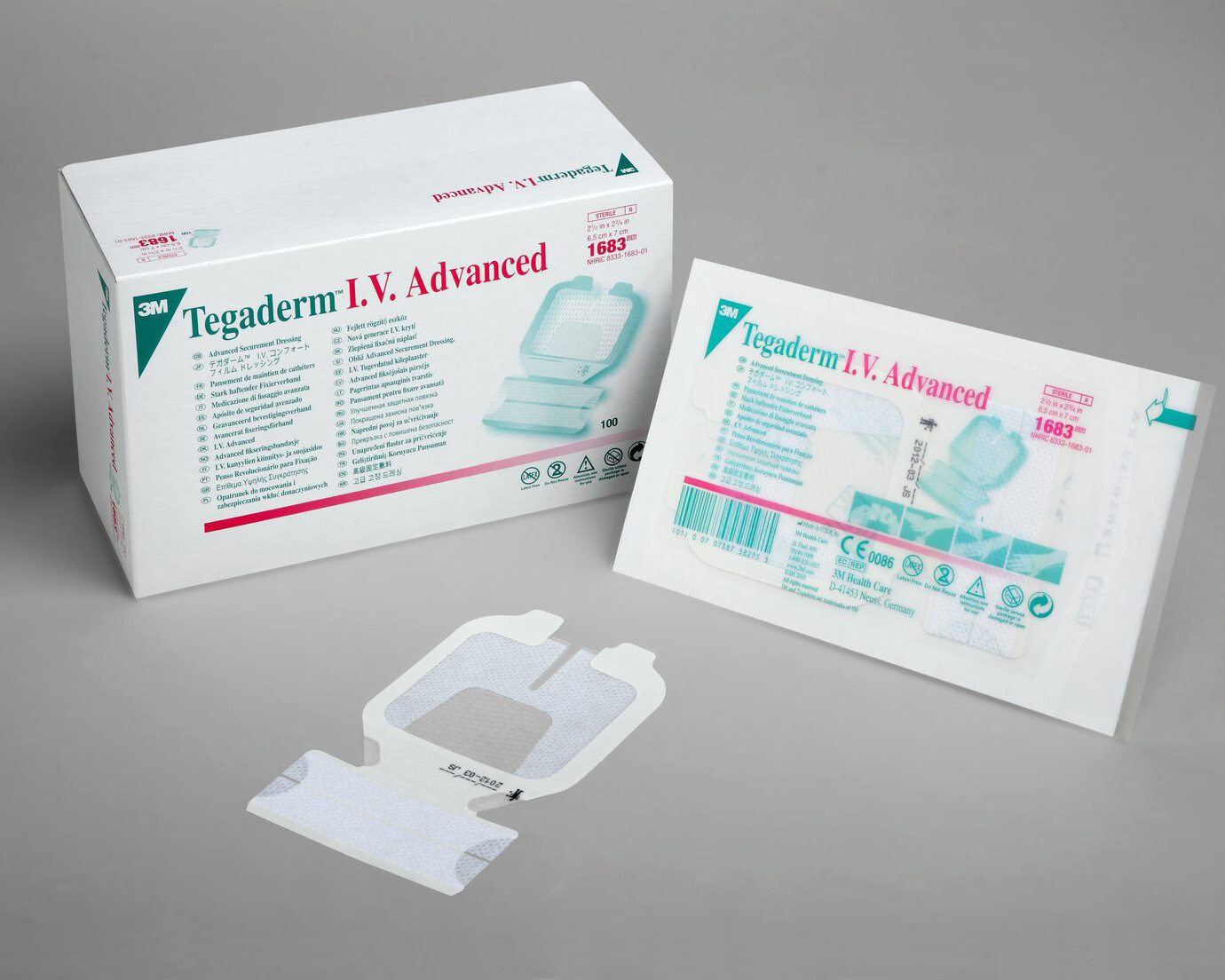 Tegaderm IV Transparent Adhesive Advance Securement Dressing 2.5×2.75in 100/Box