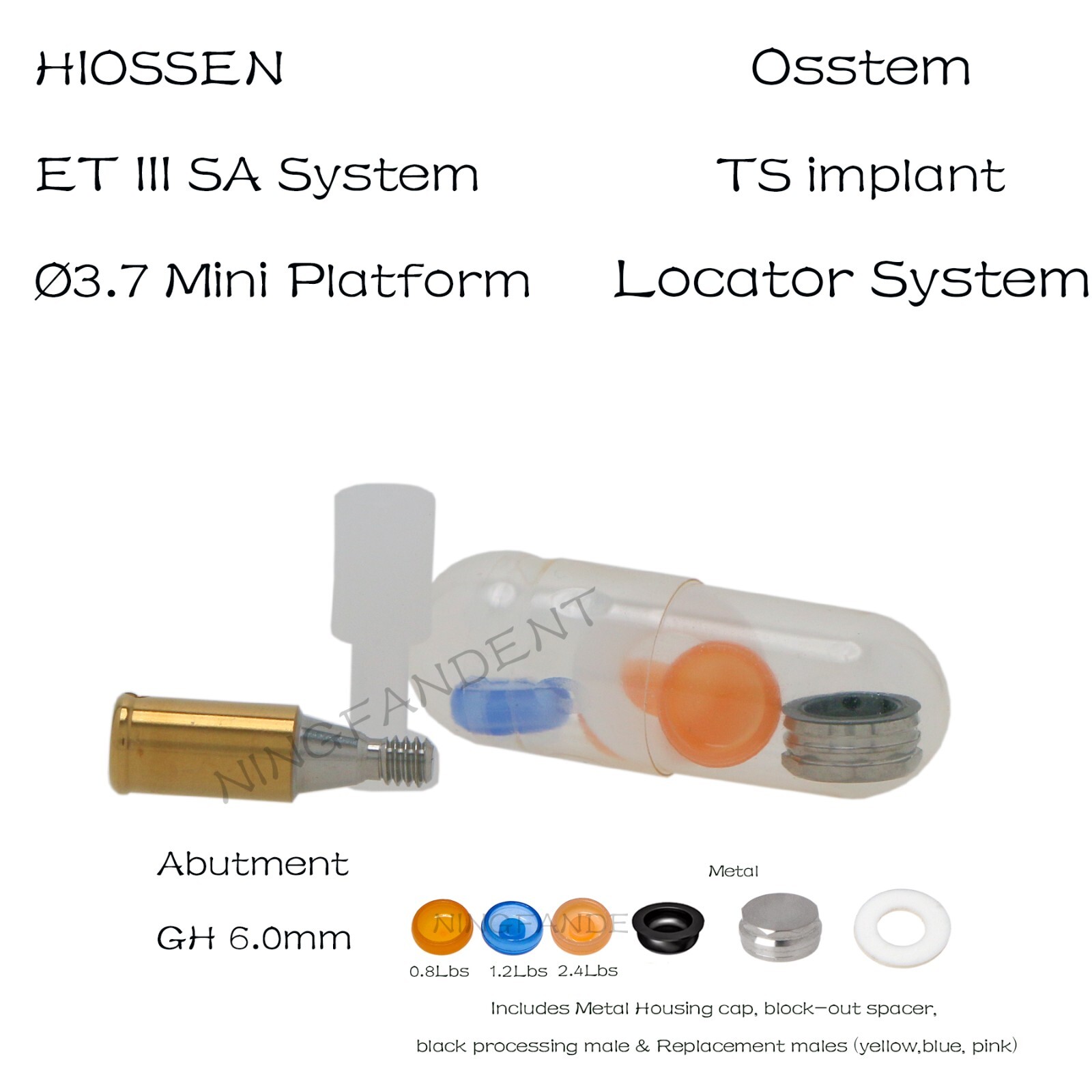 US Implant Locator Abutment & Retention Caps For Hiossen ET III Mini/Standard