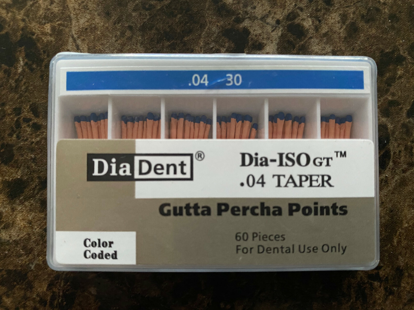 DIADENT Gutta Percha Points Endodontic Product .04 Taper (60 /pk) LONG EXPIRY