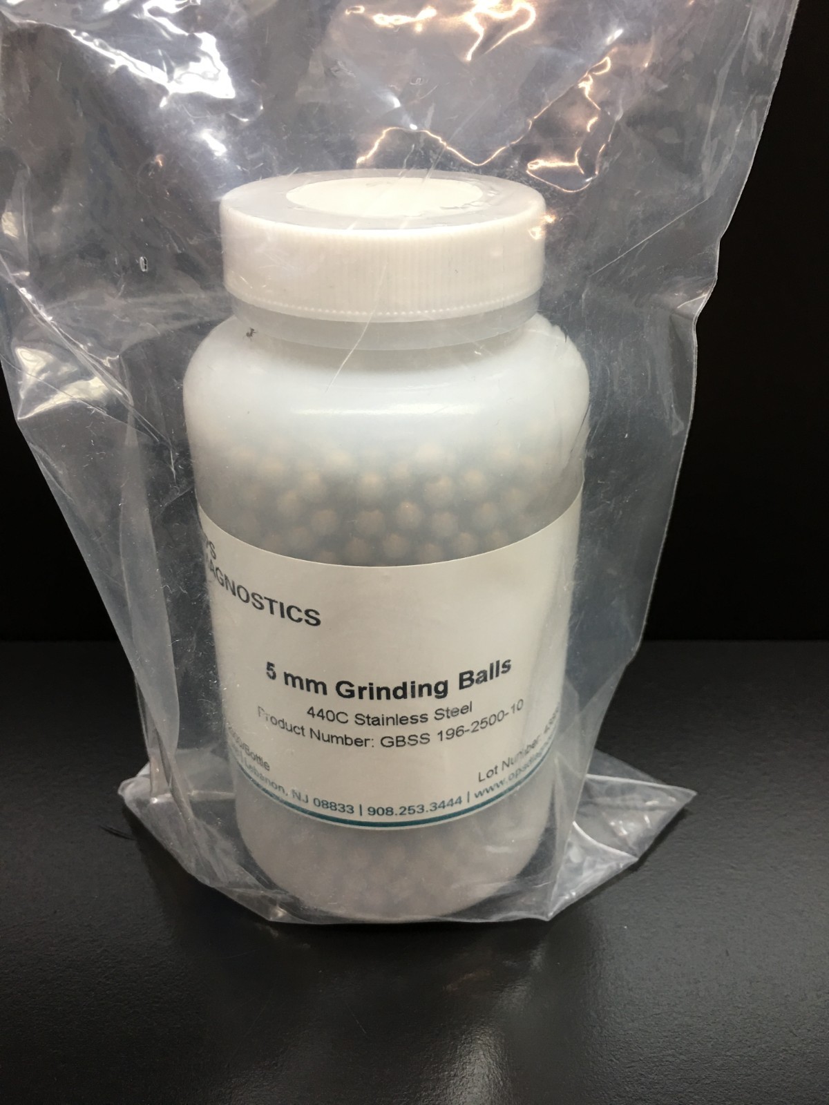 OPS Diagnostics Cat No GBSS 196-2500-10 440C Stainless Steel 5mm Grinding Balls