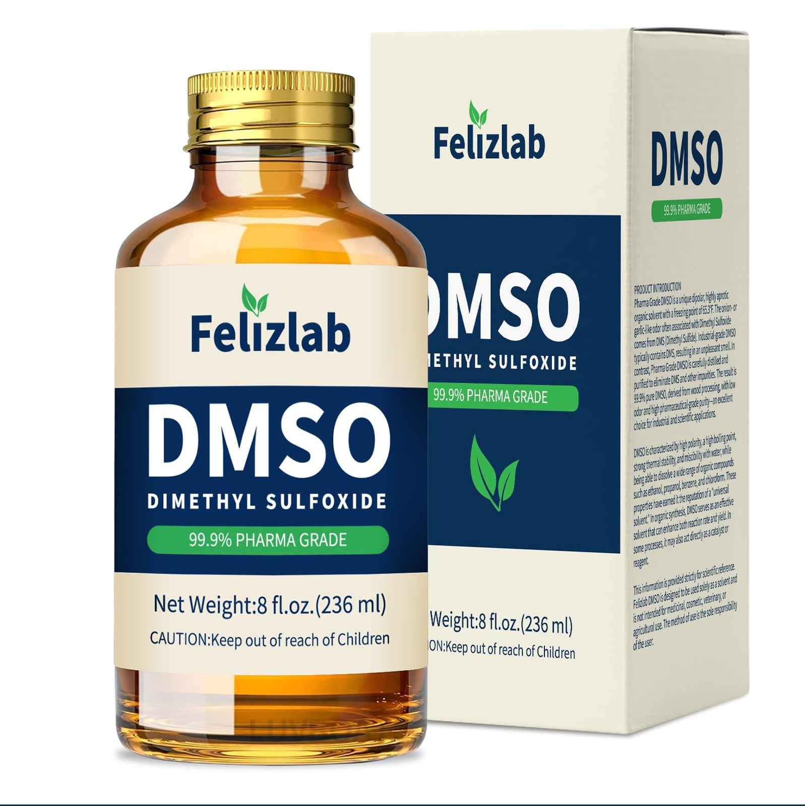 DMSO Liquid 99.9% Pure (Dimethyl Sulfoxide) 8 fl oz Undiluted Low Odor High