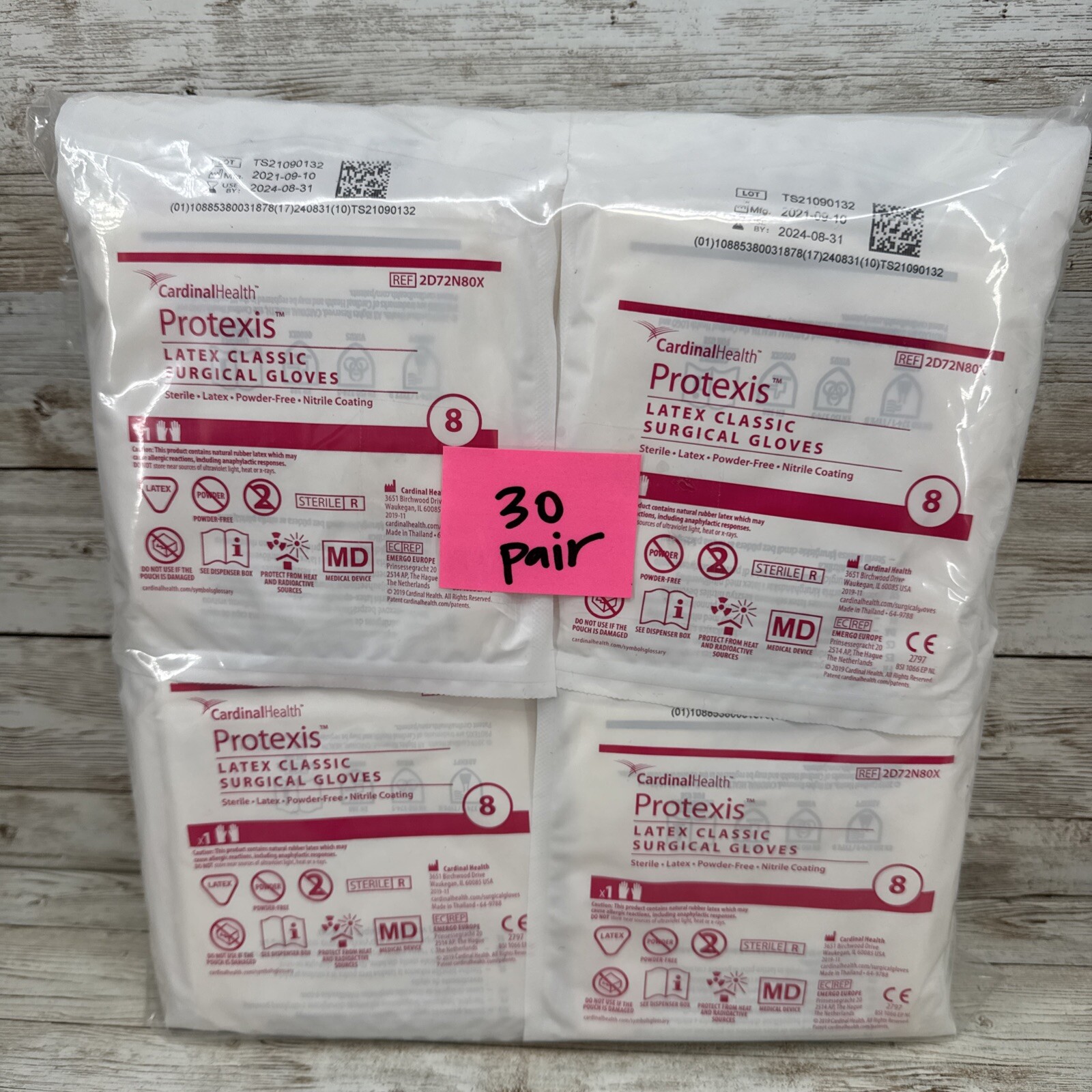 Protexis Latex Classic Surgical Glove-Nitrile Coating *30 Pair Size 8 *See Date*