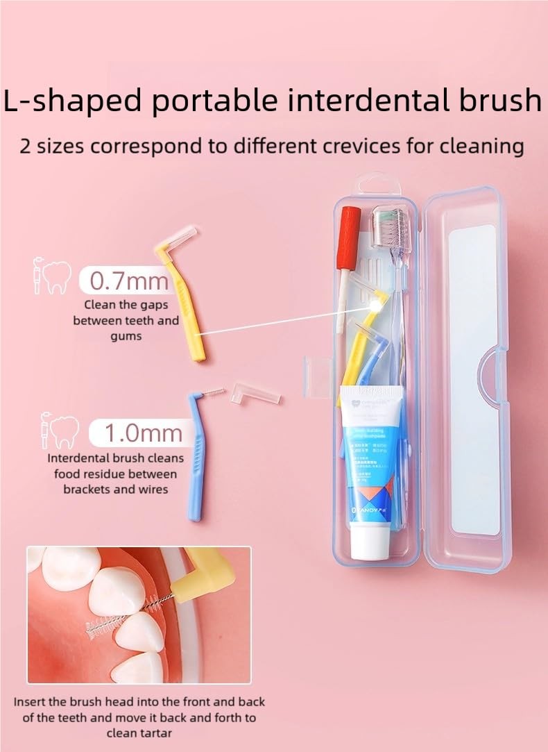 YANDY Portable Orthodontic Oral Care Kit for Braces 1 Count (Pack of 1), Blue
