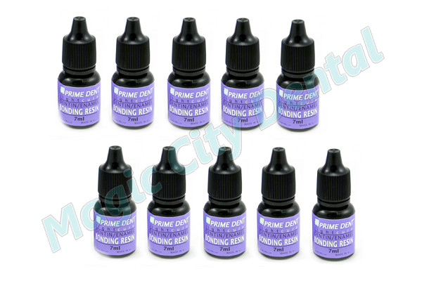 (SET OF 10) Prime-Dent Light Cure Dentin/Enamel Bonding Adhesive Resin 7mL