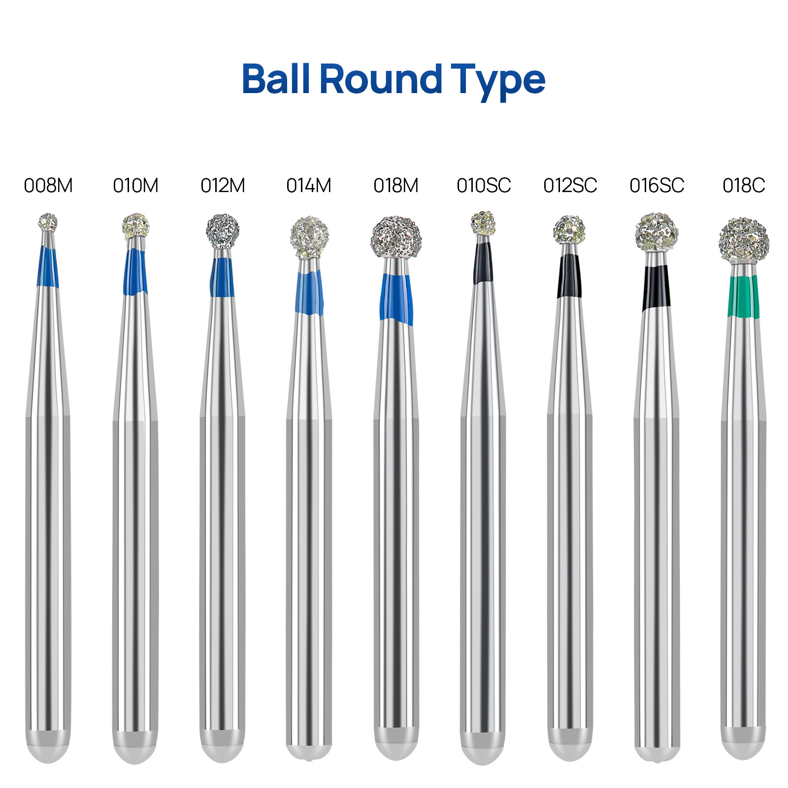5pcs/pk Dental Diamond Burs for High Speed Handpiece MediumGrit/Super Coarse FG