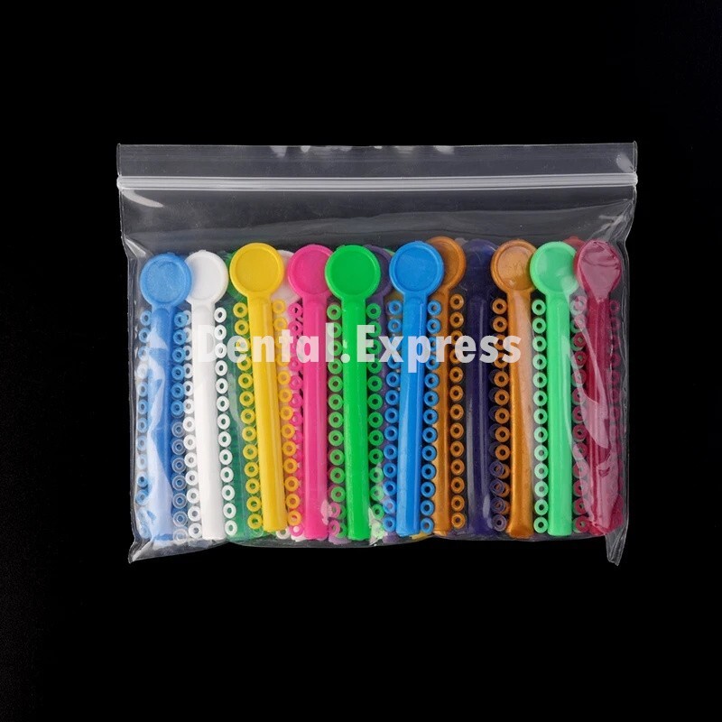 320/1040pc Dental Orthodontic Brackets Ligature Ties Braces Elastic Bands Rubber