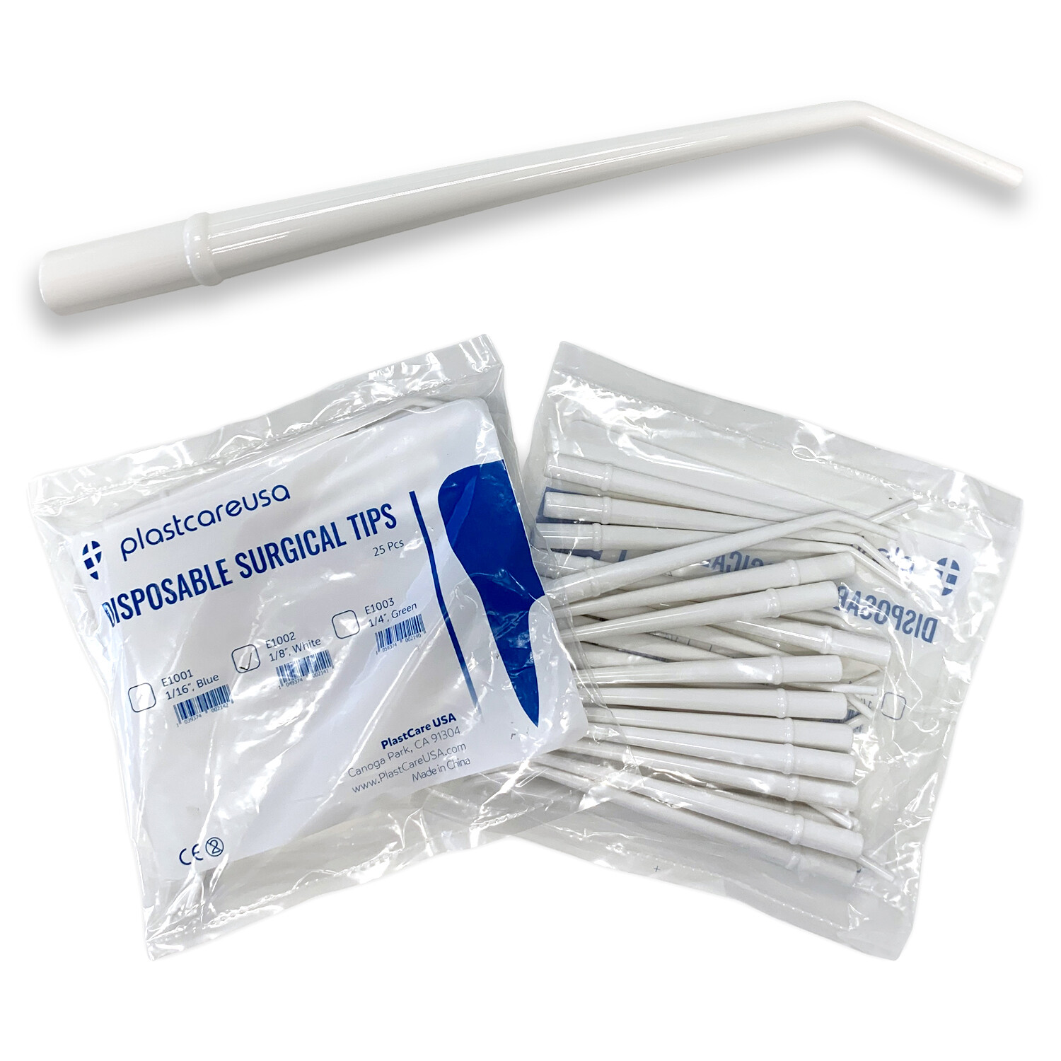 White Surgical Aspirator Tips Small size 1/8″ Dental Suction Tip (Choose Qty)