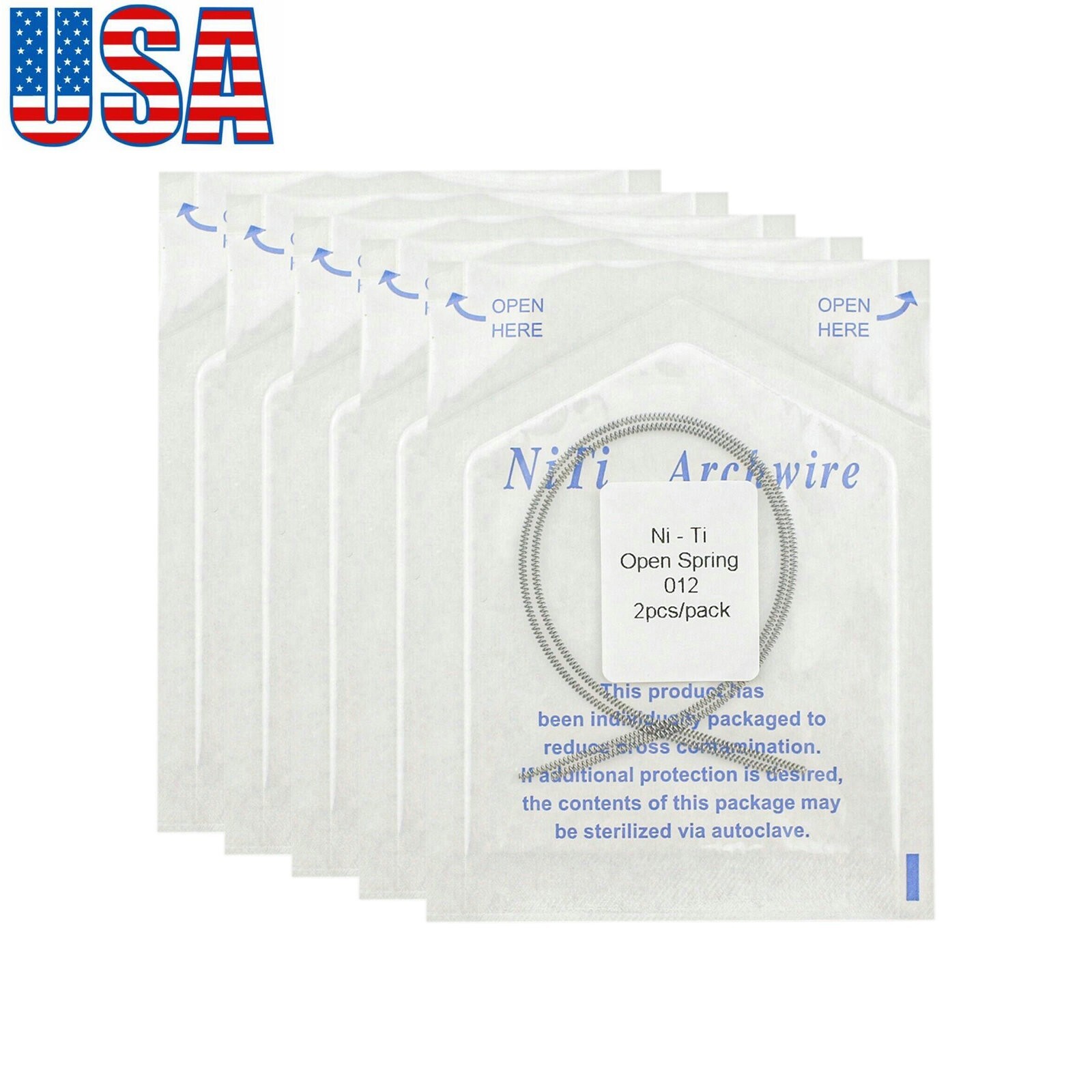 US 10Pcs Dental Orthodontic NiTi 0.012/0.010*180mm Open Coil Spring Medium Force