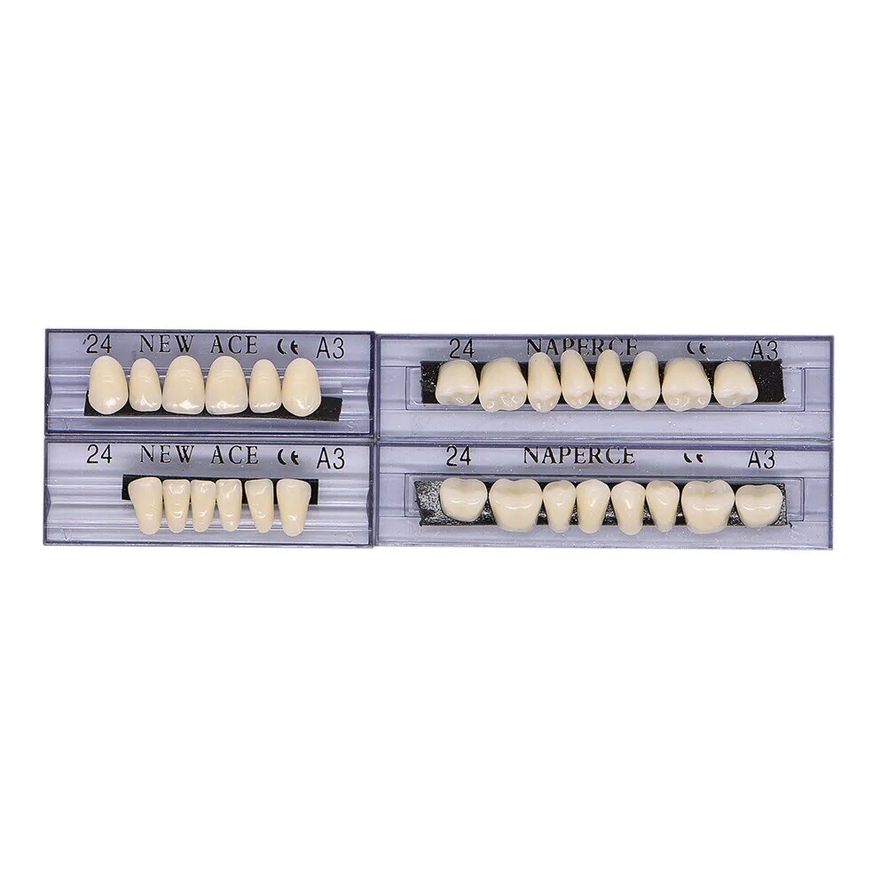 168pc Dental Acrylic Resin Denture 24# A3 Shade False Teeth Full Set Upper Lower