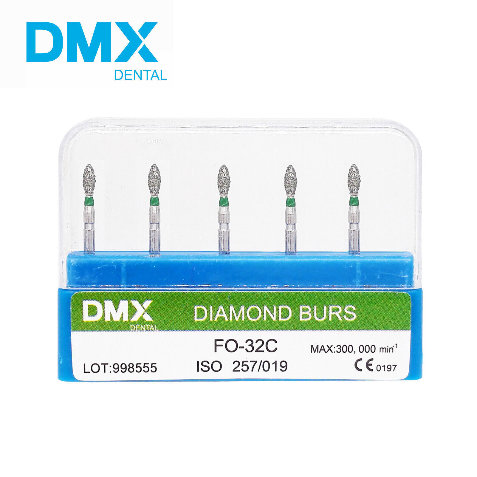5pc/pack Dental FG Diamond Burs for High Speed Handpiece Friction Grip 1.6MM Bur