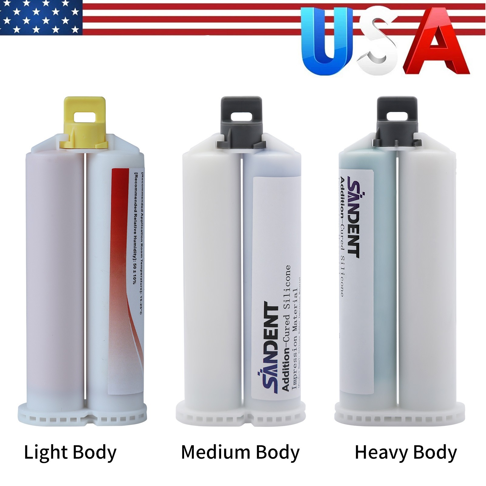 Dental Silicone Material Impression (Fast Set) VPS PVS 50ml cartridge w/ Tips