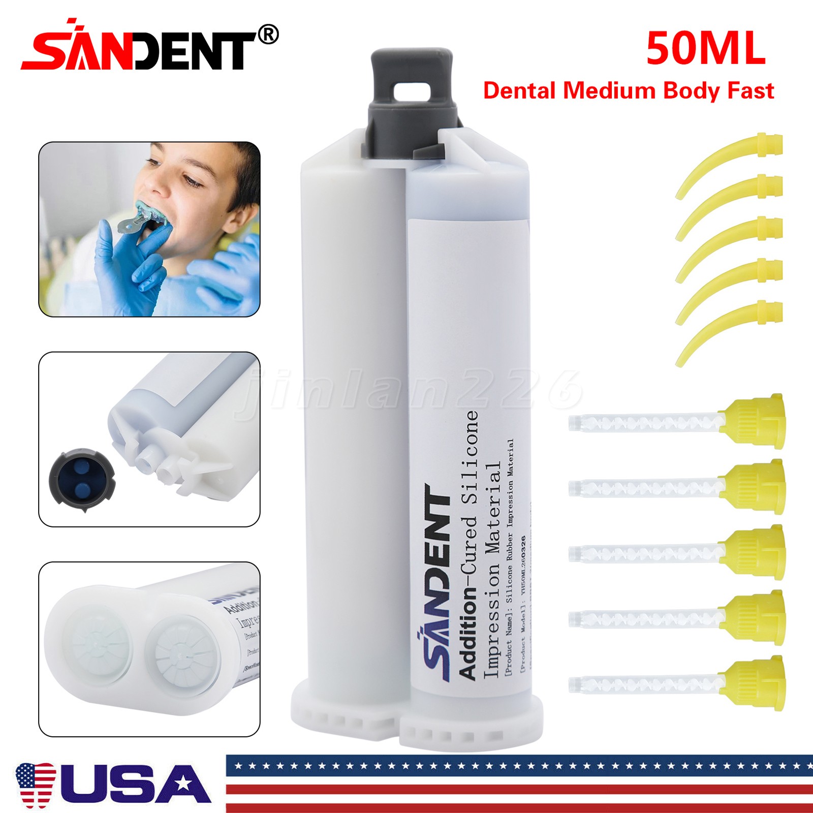 SANDENT MEDIUM BODY Fast SET VPS 50 ML CARTRIDGES IMPRESSION + 5 TIPS