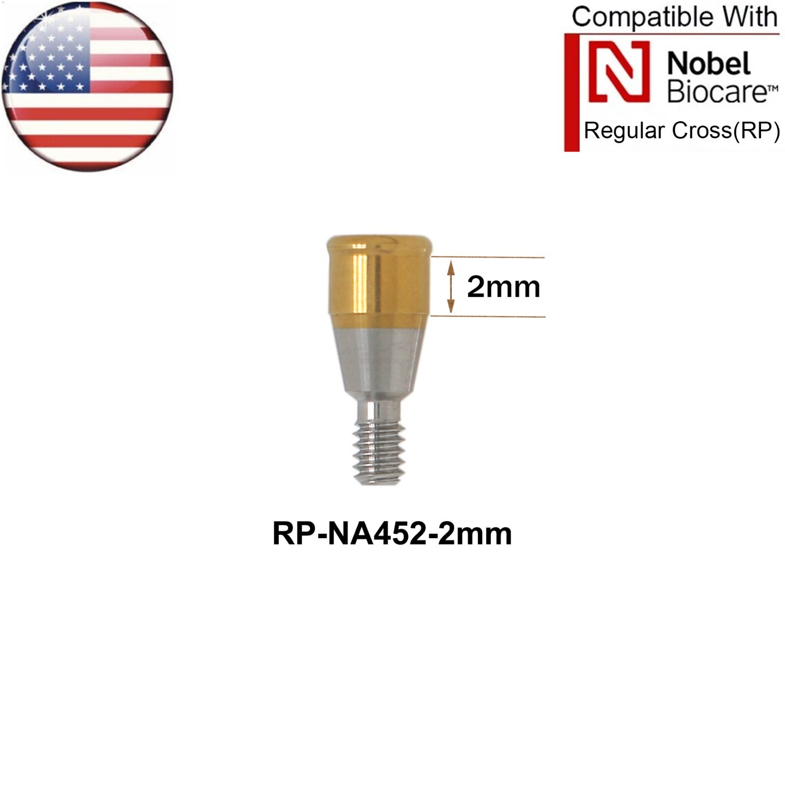 US For Nobel Active Locator Attachment Abutment NP/RP 1-5mm & Male Cap Inserts