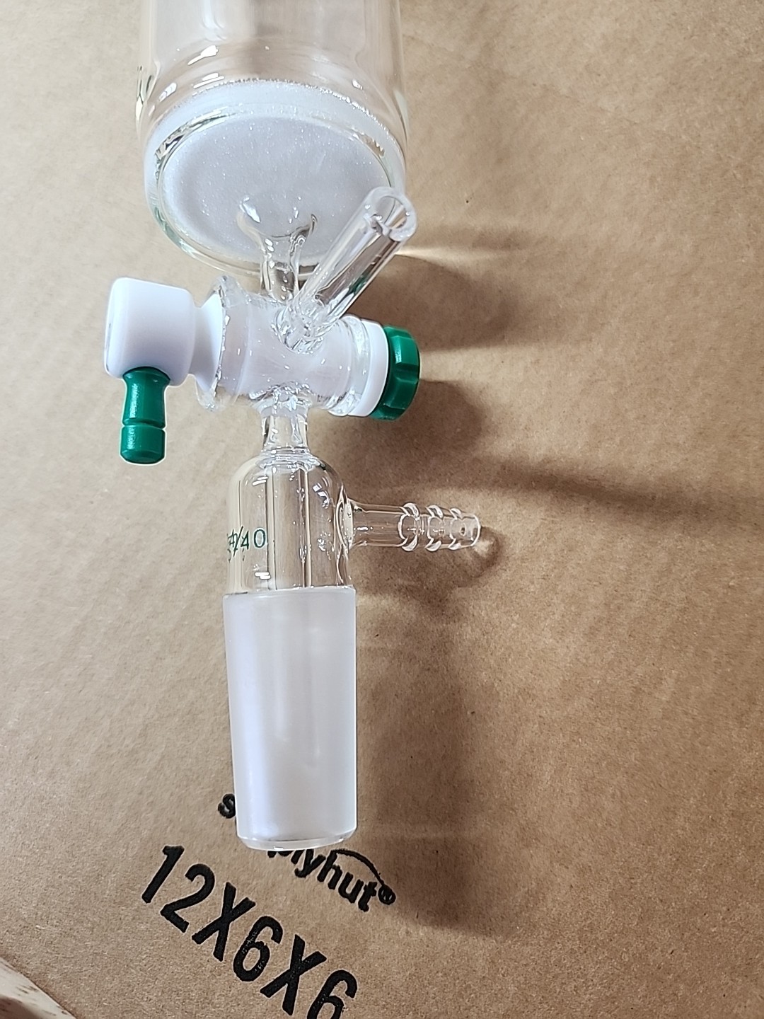 Chemglass GL-32 250mL C Glass Solid Phase Peptide Synthesis Vessel