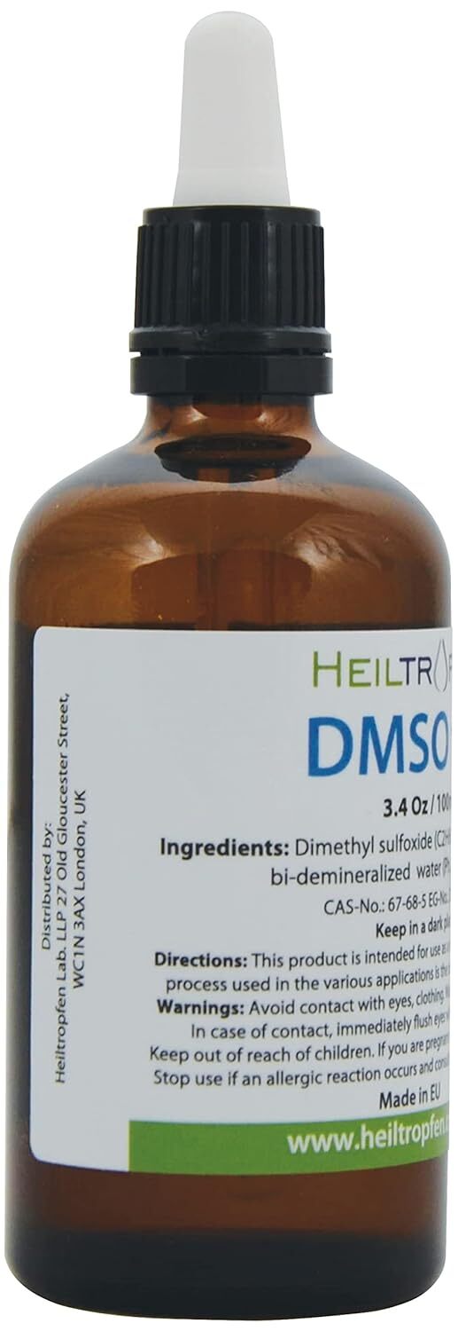 70 Dmso Dimethyl Sulfoxide Pharmaceutical Grade Low Odor Glass Bottle 3 4 Fl Oz