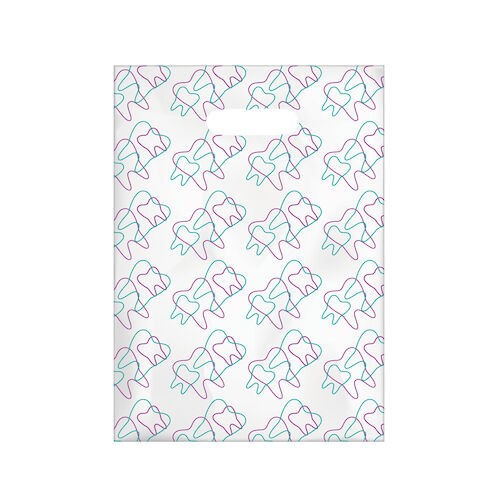 Specialty Scatter Bags Purple, Green Tooth Shapes, 7.5″ x 10″, 100/Pkg.