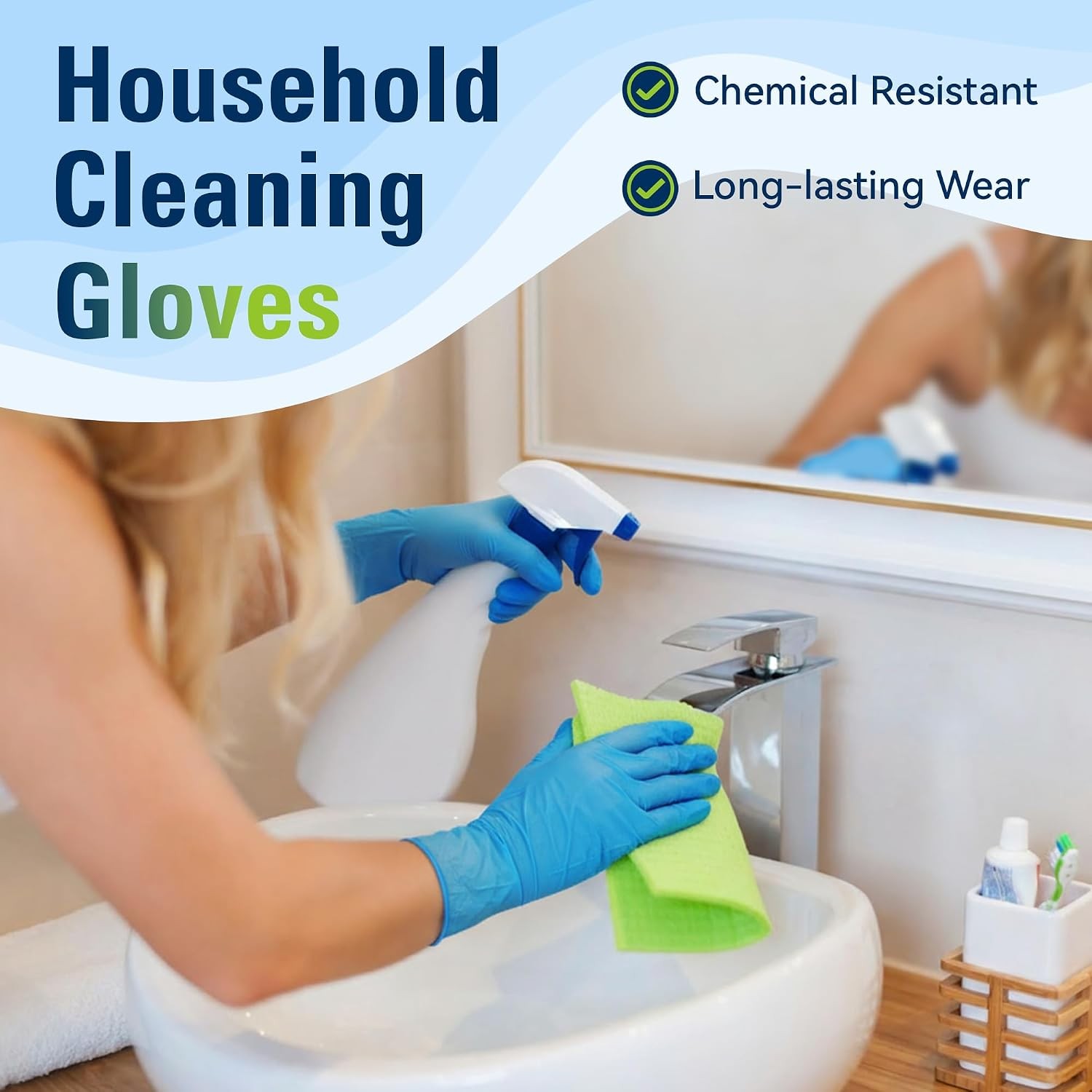 Nitrile Gloves, Food Safe Disposable Gloves Latex Free, Blue Rubber Gloves
