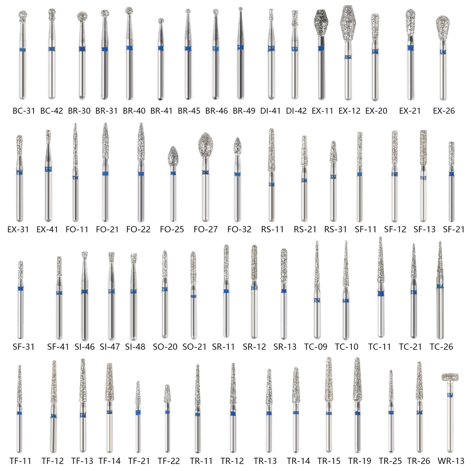 Burr Sale FG Diamond Burs for High Speed Handpiece Friction Grip 5pc/pack 50pc