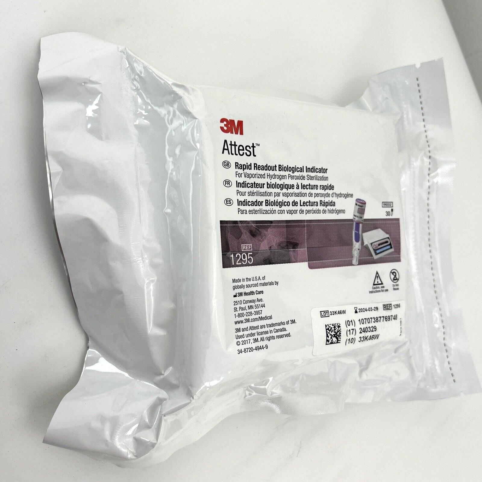 3M 1295 30-PACK Attest Rapid Readout Biological Indicators, Exp 03/31/2024