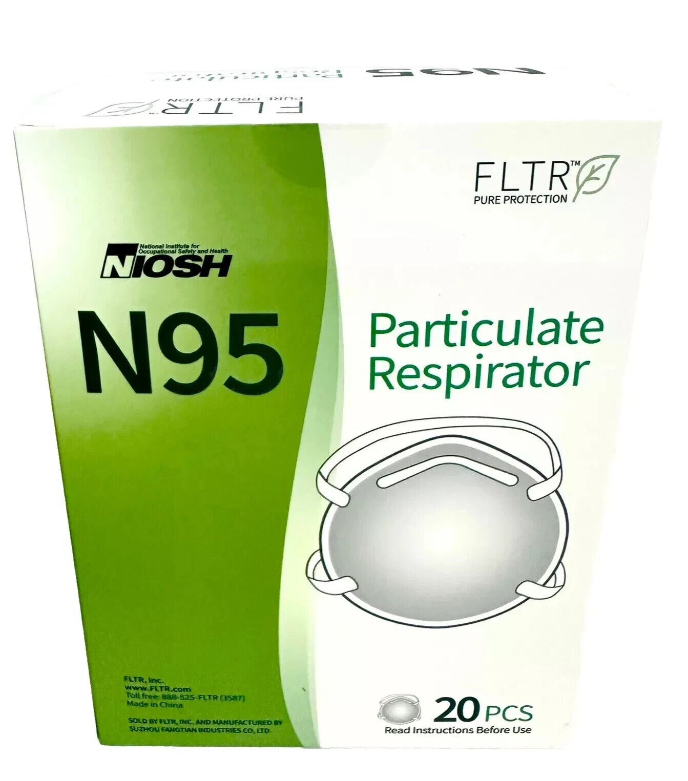 N95 Niosh FLTR Niosh 20 pcs Particulate Respirator