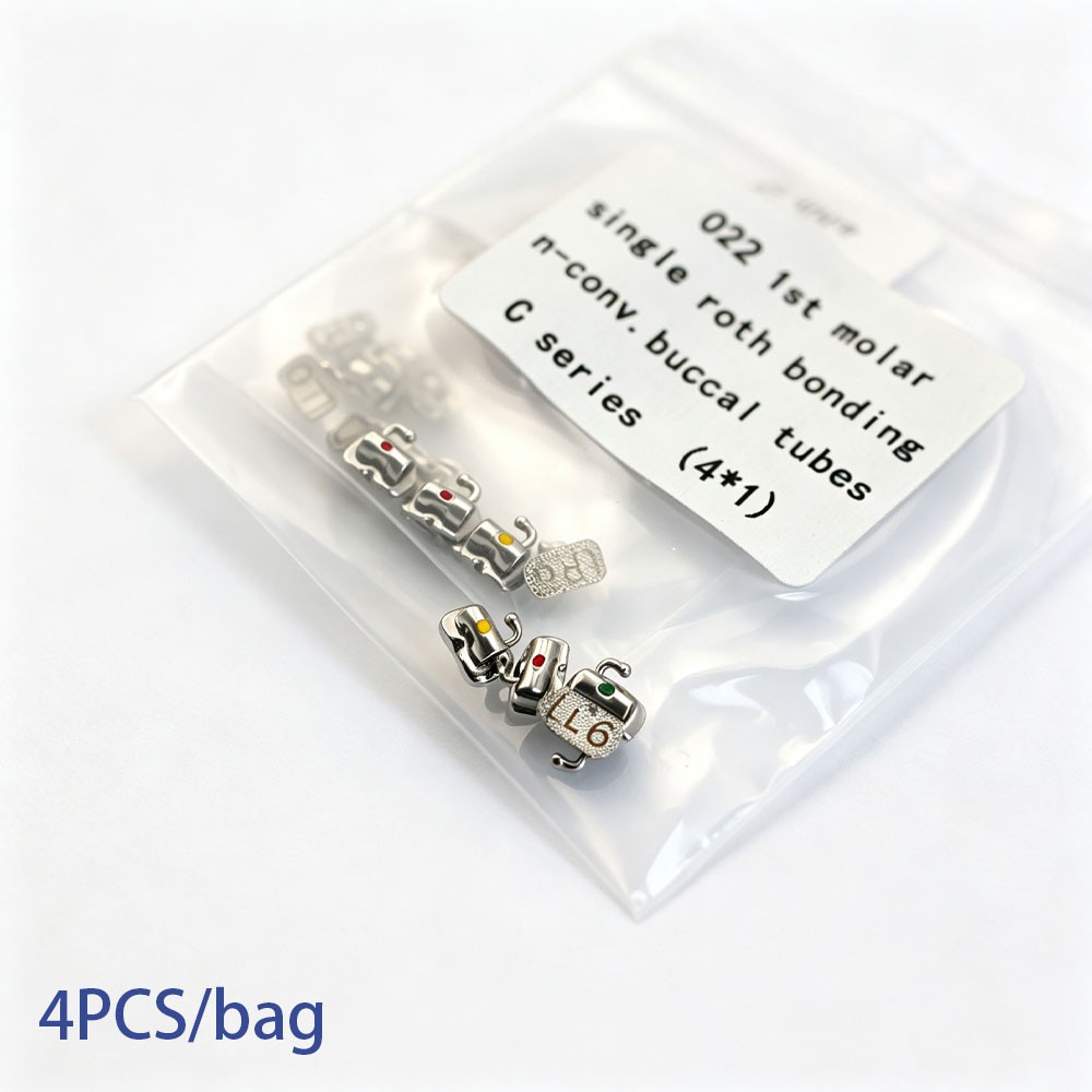 Dental Ortho Bondable Buccal Tube Roth MBT .022 1st/2nd Molar Laser Color Marked