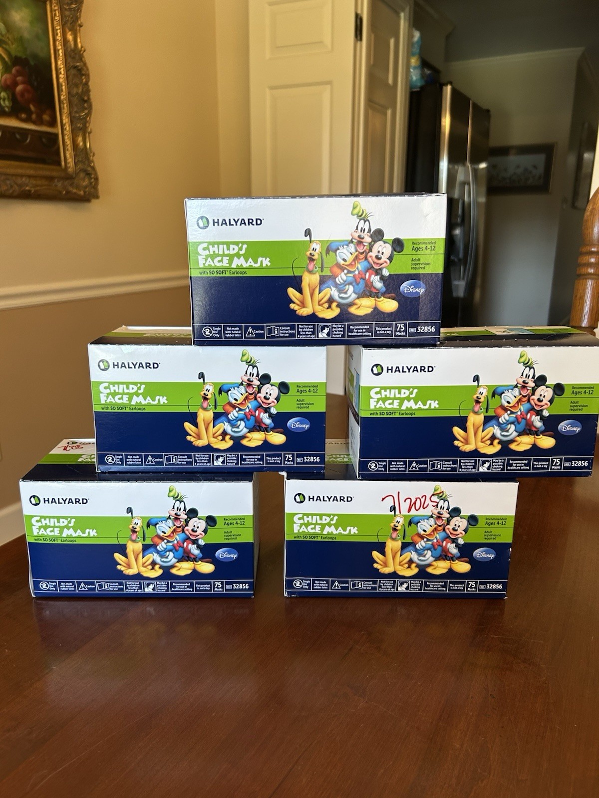 5 Boxes Disney Child’s Face Mask – Each box has 75 Masks – Halyard 32856