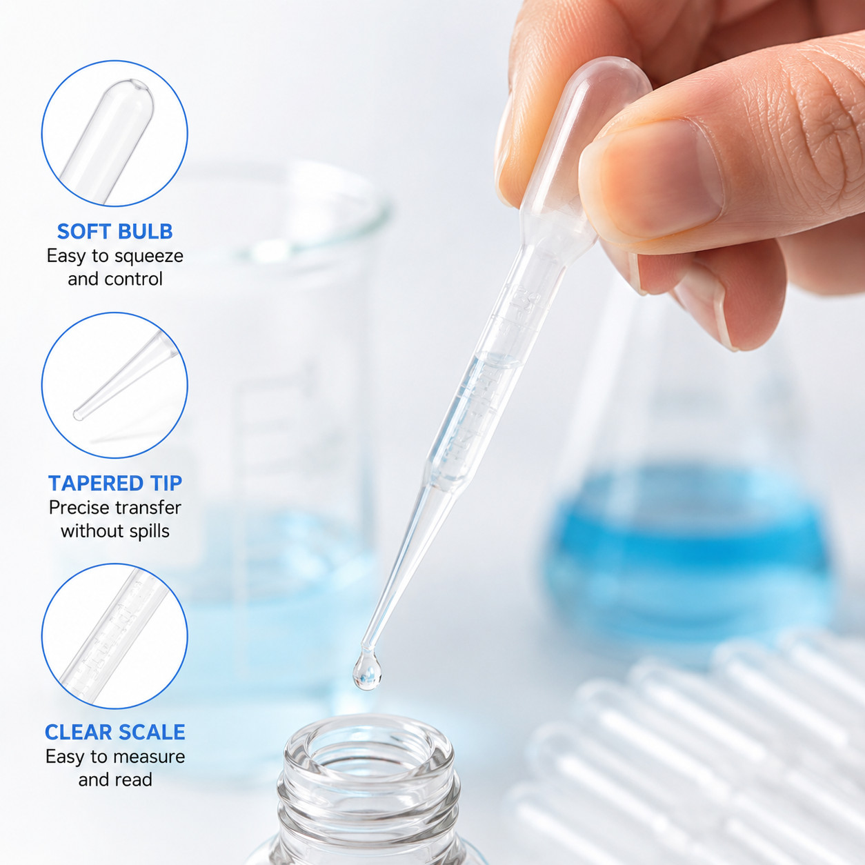 3ML Transfer Pipettes Disposable Plastic Droppers 100 200 500PCS for Resin