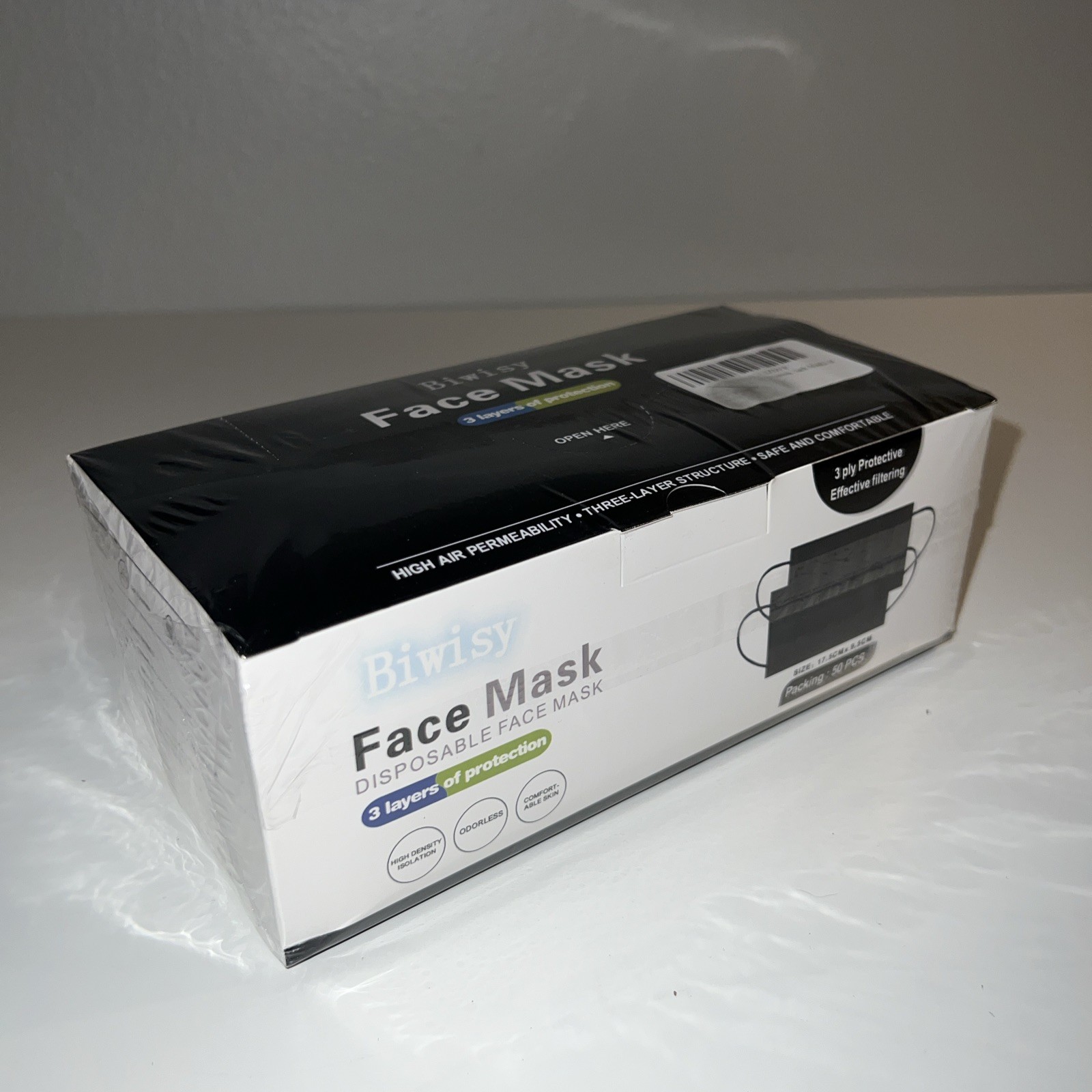 50/100Pcs Black KN95 Face Mask 3 Layer BFE 95% Disposable Respirator USA Seller